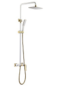 Boheme Uno Душевая стойка: смеситель, излив, ручной душ, шланг, верхний душ 25 см, цвет: white 388-W