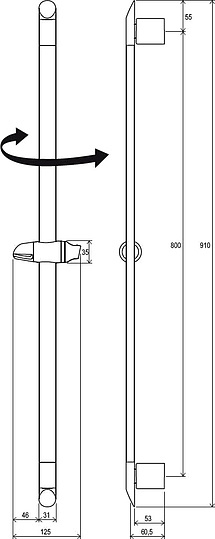 Душевая штанга Ravak 973.00 90 см X07P014