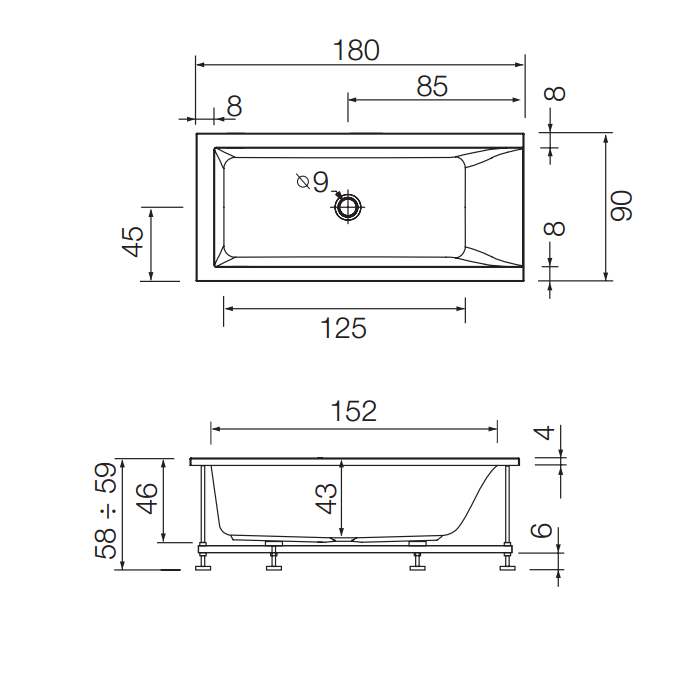 Hafro Nova Ванна 140x70 см, без панелей SX Whirlpool: гидромассаж, цвет белый 2NVA4S3