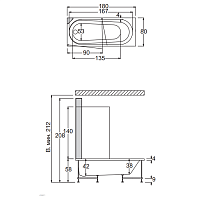 Hafro Sensual Ванна 180x100 см, Airpool: аэромассаж, панель, цвет белый 2SNG5N5