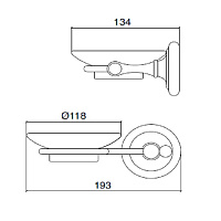 Sbordoni Calla Мыльница с керамической чашей, подвесная, цвет: бронза KA100MBR