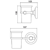 Sbordoni Calla Подвесной стакан с металл. держателем, цвет: бронза KA101MBR