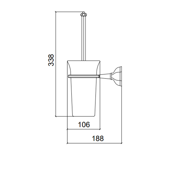 Sbordoni Deco Ершик для унитаза подвесной с керамической колбой, цвет: никель DE111NI