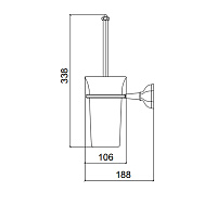 Sbordoni Deco Ершик для унитаза подвесной с керамической колбой, цвет: никель DE111NI