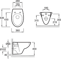 Чаша для унитаза подвесного Jacob Delafon Patio E4187 E4187-00