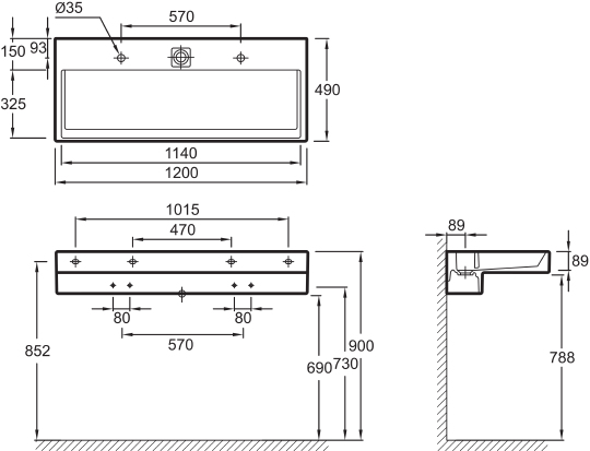 Раковина Jacob Delafon Terrace EXB112 120 см EXB112-00