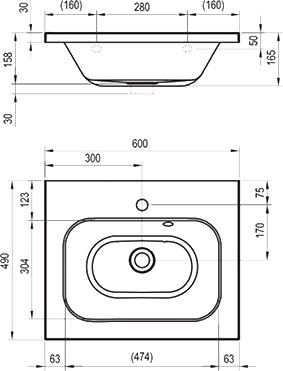 Раковина Ravak Chrome 60 XJG01160000