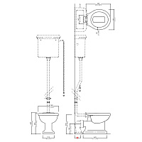 Devon&Devon Etoile Патрубок для высокого бачка, цвет золото светлое IB1043AG