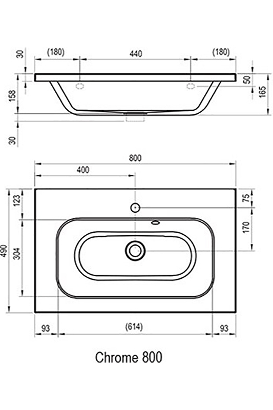 Раковина Ravak Chrome 80 XJG01180000