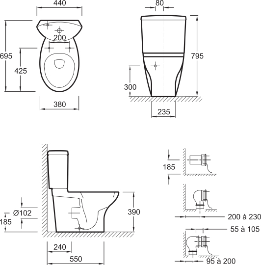 Чаша для унитаза-компакта Jacob Delafon Presquile 19077 19077-00