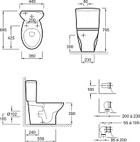 Чаша для унитаза-компакта Jacob Delafon Presquile 19077 19077-00