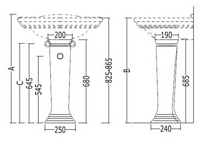 Devon&Devon Westminster Пъедестал для раковины, цвет белый IBCOLWE