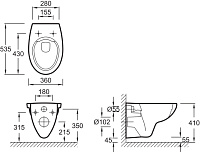 Унитаз подвесной Jacob Delafon Patio  безободковый EDV102-00