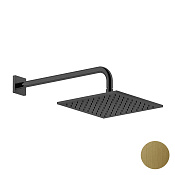 Gessi Rilievo Верхний душ 25x25 см 1 вид струи, кронштейн настенный 38,9 см, цвет: brushed brass PVD 59158#727