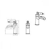 Boheme Vogue Смеситель для раковины без дк, длина излива 11 см, каскад, цвет: gold 211