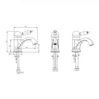 Boheme Provanse Ripresa Смеситель для раковины без дк, длина излива 12,4 см, цвет: bronze 361