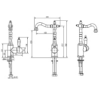 Boheme Provanse Ripresa Смеситель для раковины без дк, высота излива 22 см, цвет: bronze 362