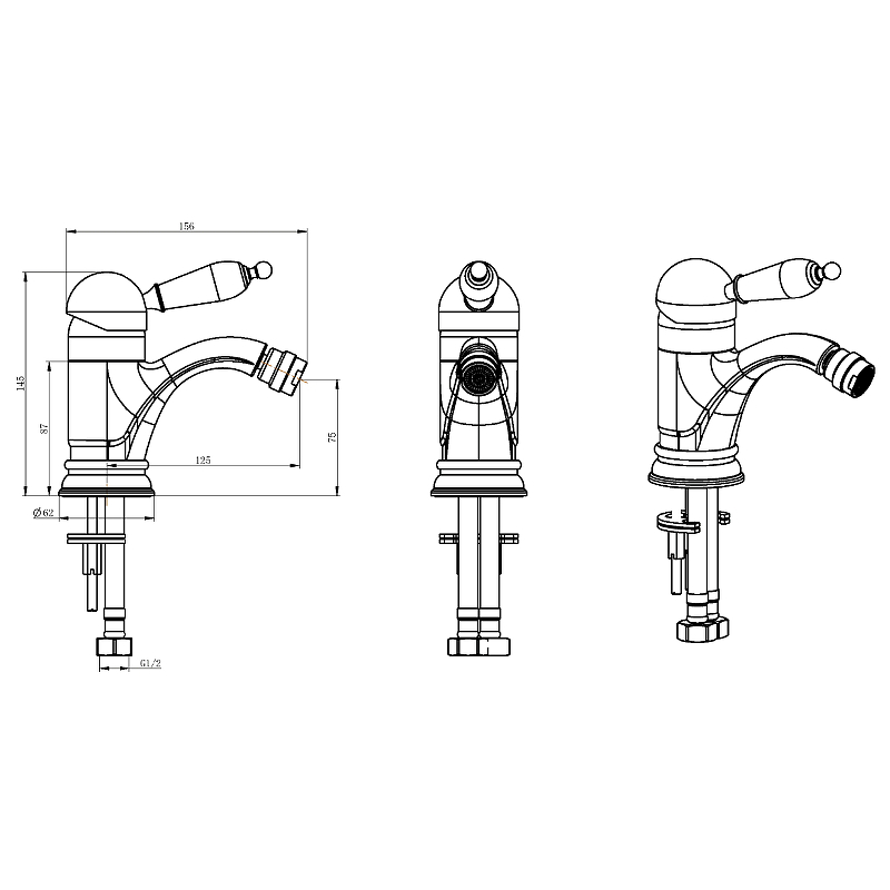 Boheme Provanse Ripresa Смеситель для биде, без донного клапана, цвет: bronze 366