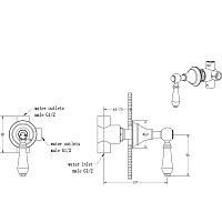 Boheme Medici Переключатель потоков на 2 потребителя, цвет: bronze 622