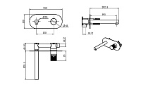 Boheme Stick Смеситель для раковины встраиваемый, излив, с внутренней частью, цвет: black/gold 125-BG