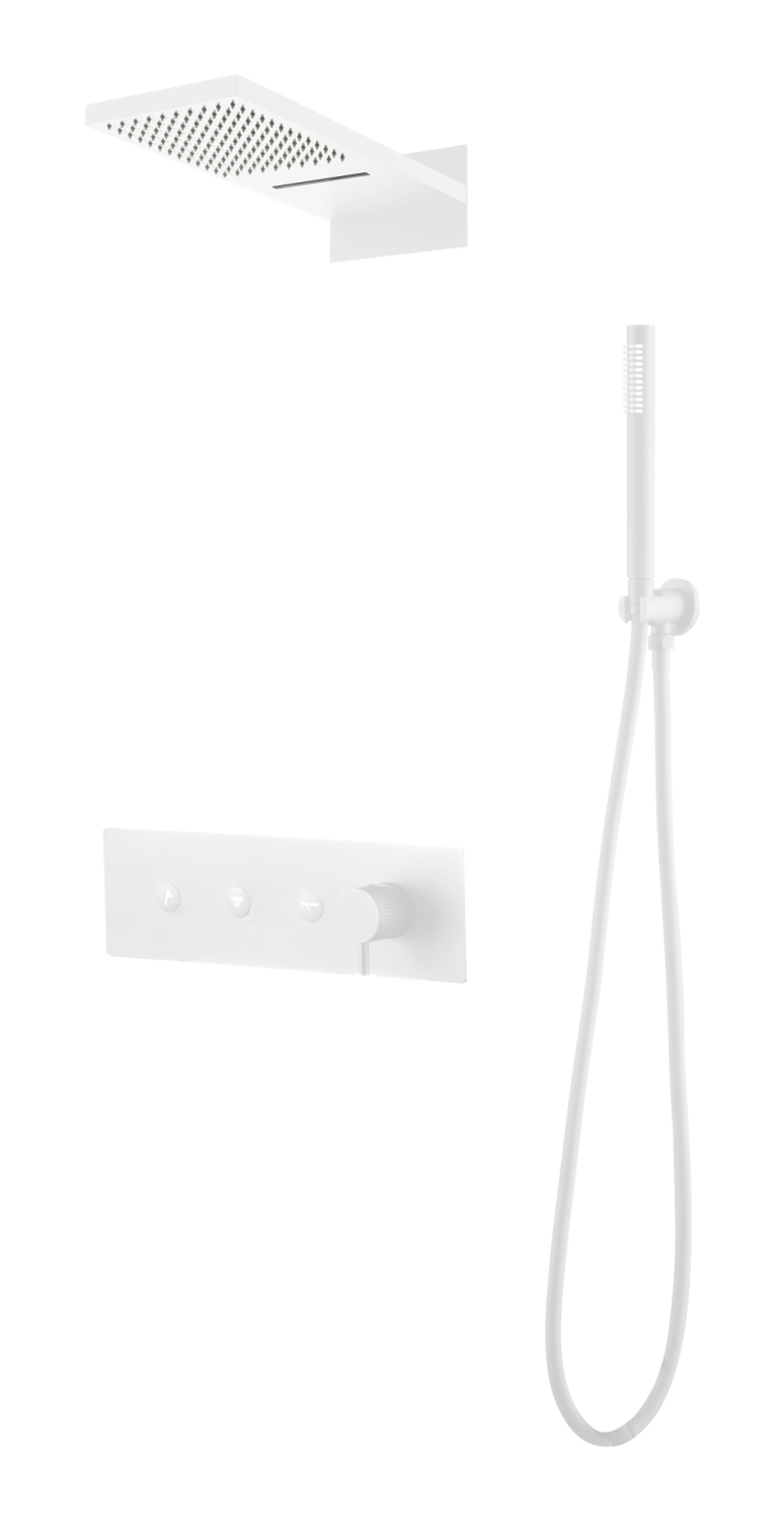 Boheme Fusion Душевой комплект встраиваемый - смеситель, верхний, ручной душ, цвет: matt white 130-MW