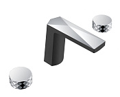Boheme Venturo Diamond Смеситель для раковины, 3 отверстия, без дк, излив, цвет: black/chrome 150-BCR-DIAMOND