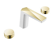 Boheme Venturo Diamond Смеситель для раковины, 3 отверстия, без дк, излив 15,2 см, цвет: white/gold 150-WG-DIAMOND