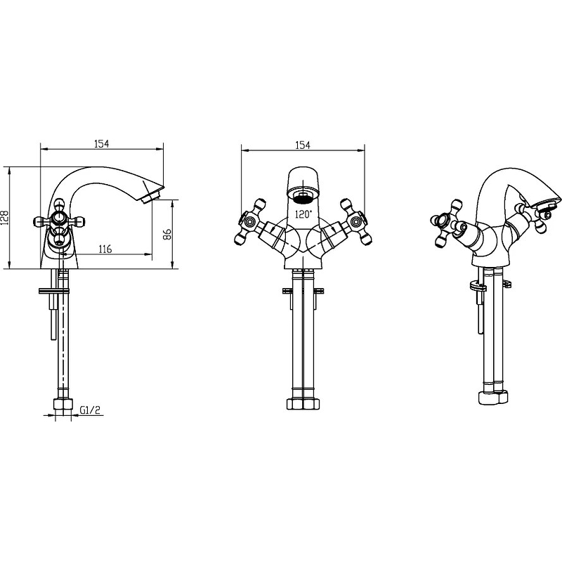Boheme Flora Смеситель для раковины без донного клапана, длина излива 11,6 см, цвет: chrome 271-FL