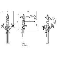 Boheme Camelia Смеситель для раковины без донного клапана, длина излива 15 см, цвет: chrome 272-Camelia