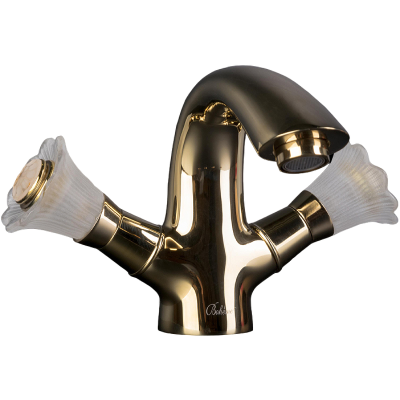 Boheme Camelia Смеситель для раковины без донного клапана, длина излива 11,6 см, цвет: gold 291-Camelia