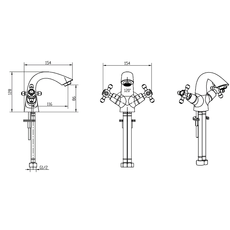 Boheme Camelia Смеситель для раковины без донного клапана, длина излива 11,6 см, цвет: gold 291-Camelia
