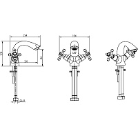 Boheme Crystal Смеситель для раковины без донного клапана, длина излива 11,6 см, цвет: bronze 311-CRST
