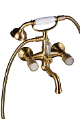 Boheme Royal Cristal Смеситель для ванны с душевым комплектом: ручной душ, излив 21,5см, цвет: bronz 313-Royal/CRST