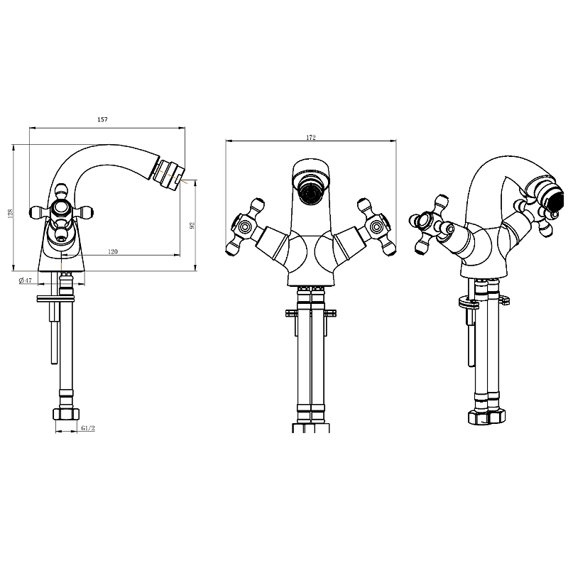 Boheme Flora Смеситель для биде, без донного клапана, цвет: bronze 316-FL