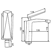 Boheme Venturo Смеситель для биде, без донного клапана, цвет: shine gun metall 376-SGM