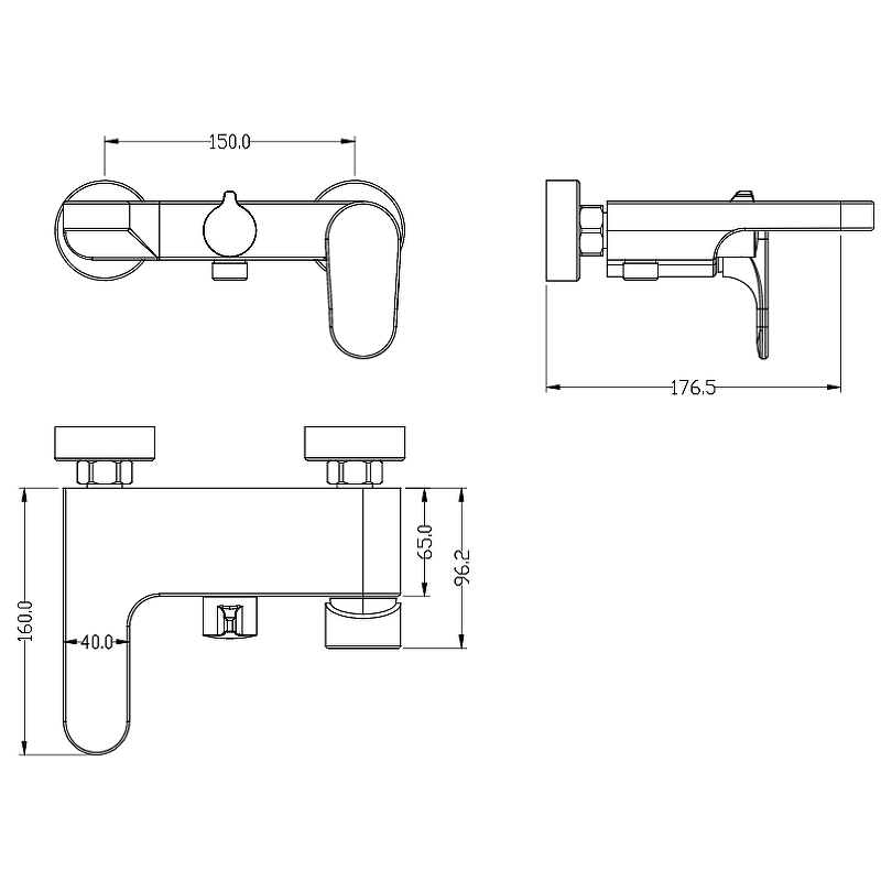 Boheme Spectre Смеситель для ванны с душевым комплектом: ручной душ, шланг, излив 19 см, цвет:bronze 453-BR
