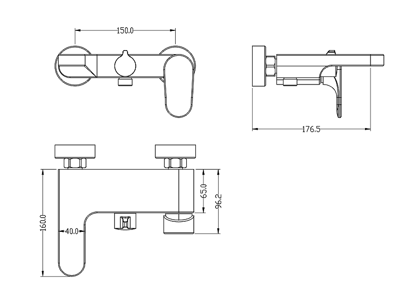 Boheme Spectre Смеситель для ванны с душевым комплектом: ручной душ, излив 19 см, цвет: gun metall 453-Gm