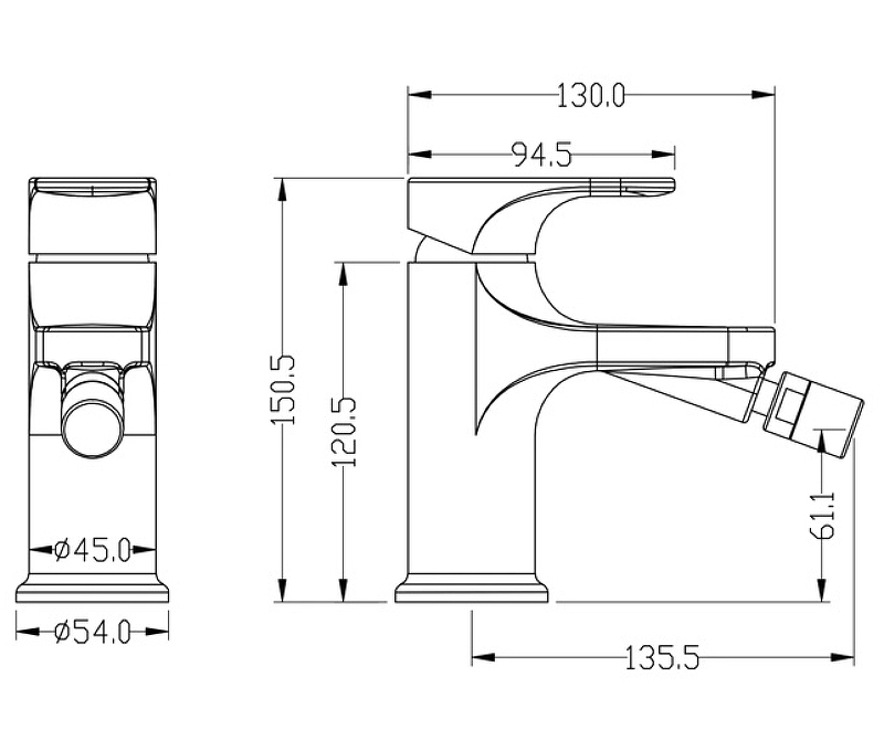 Boheme Spectre Смеситель для биде, без донного клапана, цвет: gold 456-G