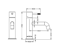 Boheme Uno Смеситель для раковины без донного клапана, длина излива 12 см, цвет: shine gun metall 461-SGM
