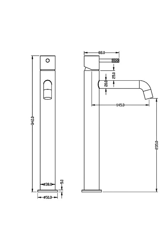 Boheme Uno Spirale Смеситель для раковины излив 23,5 см, без донного клапана, цвет: shine gun metall 462-SGM