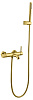 Boheme Uno Смеситель для ванны с душевым комплектом: ручной душ, шланг, излив 19 см, цвет: gold 463-G
