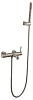 Boheme Uno Смеситель для ванны с душевым комплектом: ручной душ, излив 19 см, цвет: nickel brush 463-NB