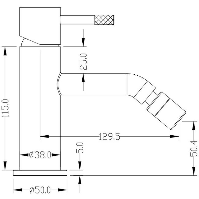 Boheme Uno Смеситель для биде, без донного клапана, цвет: gun metall 466-GM
