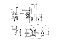 Boheme Uno Гигиенический душ со смесителем и встраиваемой частью, цвет: white/chrome 467-WCR