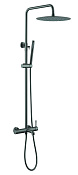 Boheme Uno Душевая стойка: термостат, ручной душ, шланг, верхний душ 30 см, цвет: gun metall 468-GM
