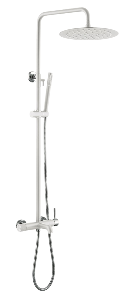 Boheme Uno Душевая стойка: смеситель, ручной душ, верхний душ 30 см, цвет: white/chrome 468-WCR