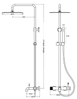 Boheme Uno Душевая стойка: смеситель, ручной душ, верхний душ 30 см, цвет: white/chrome 468-WCR