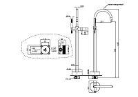 Boheme Uno Смеситель напольный с душевым набором - ручной душ, шланг, держатель, цвет: matt white 469-MW