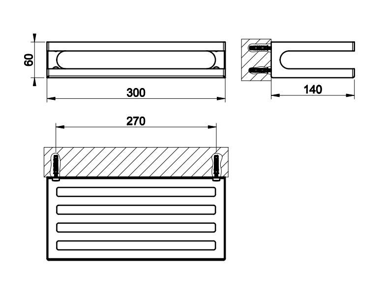 Gessi Rilievo Полочка для душа 30 см, цвет: Brushed Brass PVD 59549#727
