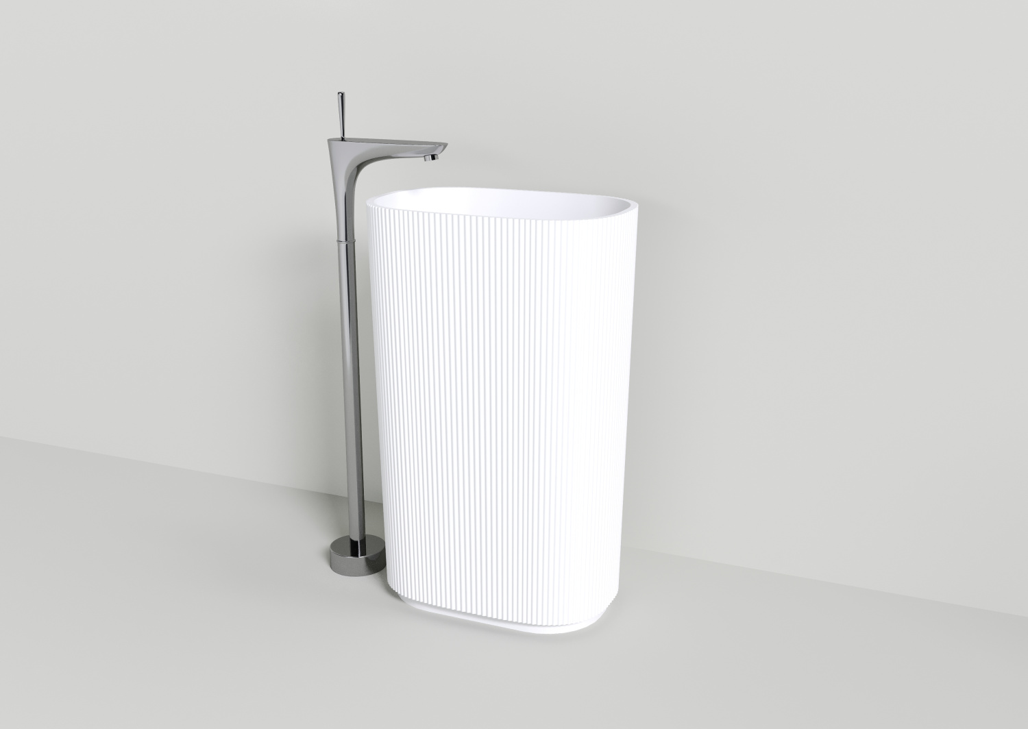 NT Bagno Bello Раковина напольная 55х36хh85 см, цвет: белый матовый NT701